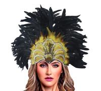 LKRSEEF Indienne Bandeau Adulte Feathered Plume Fête Bande De Cheveux Colorées Cowboy Carnaval Headband Attractif Chapeaux Carnaval Coiffe Élastique Coiffe Indienne