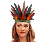 LKRSEEF Indienne Headband Hommes Attractif Feathered Fête Bande De Cheveux Halloween Cowboy Plume Bandeau Carnaval Coiffe Fête À Thème Chapeaux Western Serre Tete Plume