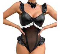 LKRSEEF Luxe Tenue Femme Coquin Coquine Hot Chaude Harnais Luxe Guepiere Pute Lingerie SM Cuir String Corset Combinaison Club Libertin Sexy Catsui Sado-MASO Jupe