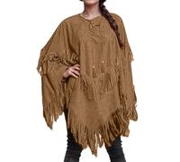 LKRSEEF Poncho Mexicain Déguisement Carnaval Femme Costume Deguisement Cowboy Indien Mardi Gras Tenue Cape Hippie Western,Déguisement Cowgirl pour Carnaval Halloween Festival et Soirée à Thème Coffee