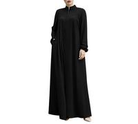 LKRSEEF Ramadan Abaya Femme Prière Musulmane Opaque Vêtements Casual Moyen-Orient Djellaba Kaftan Abaya Islamique Dubai Tenue Couleur Unie Caftan Marocain Solide Djellaba Femme