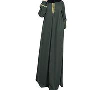 LKRSEEF Ramadan Kaftan Abaya Femmes Arabe Djellaba Jilbeb Caftan Marocain Chic Islamique Moyen-Orient Abaya Dubai Prière Tenue Orient Vêtements Solide Chic Tenue Mariage Femme