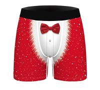 LKRSEEF Rigolo Calecon Homme Pas Cher Sport Dessous Fibre De Bambou Coton Noel Slip Microfibre sous-Vêtements Qualité Supérieure Shorty Confortable Cadeau Noel