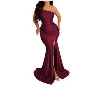 LKRSEEF Robe Bleu Marine De Soiree Verte Chic Et Elegante Bal Femme pour Mariage Demoiselle Fendue Robes Soirée Roi Témoin Cocktail Blanche Longue Rouge Elegant Sexy Short