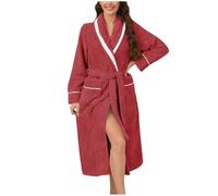 LKRSEEF Robe De Chambre Femme Polaire Peignoirs Chaude Peignoir Chaud Eponge Doux Boutonnée Fermeture Eclair Hiver Coton Bain Capuche Longue