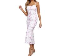 LKRSEEF Robe Fleurie Femme Ete Mi Longue Boheme Chic Bleue Courte D Short D'été Plage Midi Et Elegant Été Fluide Droite Tenue Léopard Robes des Femmes Bustier Blanche Pareo Maxi Portefeuille Dentelle