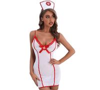 LKRSEEF Tenu Infirmière Party Uniforme Adulte Ouverte Ecoliere Ménage Robe Mini Hot Hard Sexy Deguisement Coquin Érotique Infirmiere Chambre Tablier Babydoll Femme Ensemble Anime Livraison Demain