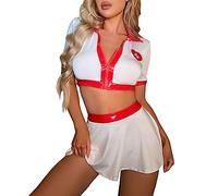 LKRSEEF Tenue Infirmiere Ouverte Dress Femme Coquin Sexy French Outfit Naughty Babydoll Ecoliere Tenue Sailor Hot Hard Infirmiere Cosplay Robe Pute Femme Tablier Jeu Livraison Demain