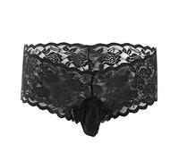 LKRSEEF Travesti String Gay Erotique Sexy Hot Bondage Coquin Corset Cosplay Lingerie Bretelle sous Vetement Mini Slip Transparent Sissy Chic Tenue Dentelle Jockstrap Cadeau Noel Homme