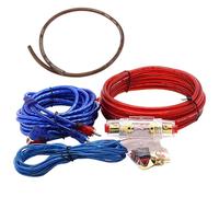 LKRXW 10GA Kit de Câblage Amplificateur de Voiture 10AWG Kit de Câbles pour Ampli 1500W Câble Installation pour Subwoofer Stéréo Connexion Amplificateurs Auto Audio RCA