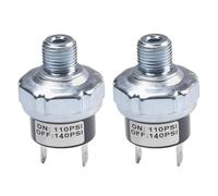 LKRXW 2 Pièces Interrupteur de Pression pour Compresseurs d'air 110-140 Psi Pressostat de Compresseur Air 1/4" NPT Pressostats de Commande Valve Pompe Automatique DC 12V 24V AC 110V 220V
