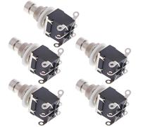 LKRXW 5Pièces DPDT 6 Broches Interrupteur pour Pédale D'effet Guitare Stomp True Bypass Commutateur au Pied Bouton Poussoir Momentané Guitare Effets AC 250V/3A 125V/6A