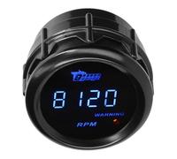LKRXW Auto Jauge de Tachymètre 52mm Tachymétrique Manometre 12V Bleu Lumière Numérique Compte Tours Jauge Voiture Indicateur Compteur Meter Instruments 0 à 9999 Tr/min