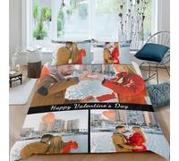 LKSCUDIY Parure de lit personnalisée Multi Photo,Housse de Couette Personnalisé Multi Photo/Texte et 2 taies d'oreiller,Taille Personnalisable pour Famille,anniversaire-3Photos