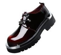 LKSCY Chaussures Derby pour homme : chaussures à plateforme épaisse à lacets avec semelle en caoutchouc et embout en métal - Chaussures décontractées et tendance pour homme