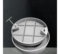 LKSGJSNB Couvercle d'égout en Acier Inoxydable 304, Couvercle de Regard Invisible en Acier Inoxydable, Rond, Cadre en Acier Inoxydable, béton encastré(D40cm/15.7in)