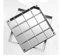 LKSGJSNB Couvercle et Cadre de Regard en Acier Inoxydable de Classe, Couvercle de Fosse septique avec Base, Cadre en Acier Inoxydable encastré dans Le béton(8cm,50 * 50cm/19.6 * 19.6in)