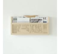 LKSGJSNB Porte-revues en Bois Taille 25 x 3,5 x 11,8 Pouces, Porte-revues Mural avec Grille en rotin, Organisateur de fichiers d'étagère Suspendue for entrée, Salle d'attente,