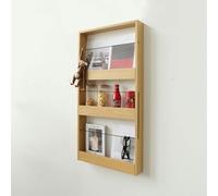 LKSGJSNB Porte-revues Mural, Porte-fichiers, Support Suspendu, bibliothèque Flottante en Bois à 3 étagères, Support de Livre de courrier, Organisateur for décoration de Salle de Bain