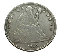 LKTingBax 1860 Pièce de monnaie américaine d'un dollar américain - Pièces anciennes commémoratives américaines - Dollar de Morgan Hobo en nickel pour papa/amis/mari facilitant la vie