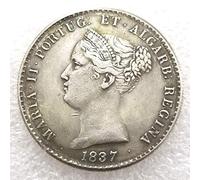 LKTingBax Pièce de monnaie ancienne du Portugal 1837 Liberty - Grande pièce commémorative - Pièce de monnaie amusante en nickel pour papa/amis qui rend la vie plus facile
