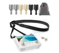LKTOP Dragonne tour de cou + joysticks pour contrôleur DJI RC/RC2, 127 à 160 cm, 3 paires de bâtons en cuir synthétique pour DJI Mini 4 Pro/Mini 3 Pro/Mini 3/Air 3S/Air 3/Air 2S/Mavic 3/Mavic 3