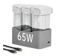 LKTOP Hub de chargeur parallèle 65 W Mini 5/4/3 Pro pour DJI Mini 5/4/3 Pro Charge 3 batteries en parallèle : 1 heure, 10 min, 1 h, 40 min, accessoires de drone pour batterie de vol intelligent/plus