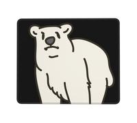 LKTPSKQRY Polar Bear Tapis de souris avec bords cousus, confortable avec base en caoutchouc antidérapant, lavable, pour ordinateur portable, bureau 25,4 x 30,5 cm