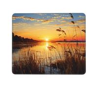 LKTPSKQRY Reeds by the river Tapis de souris avec bords cousus, confortable avec base en caoutchouc antidérapant, lavable, pour ordinateur portable, bureau, 17,8 x 21,8 cm