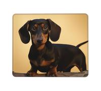 LKTPSKQRY Un joli tapis de souris teckel avec bords cousus, confortable avec base en caoutchouc antidérapant, lavable, accessoire de bureau pour ordinateur, ordinateur portable, bureau (17,8 x 21,8 cm