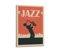 LKUHG Poster vintage de festival de jazz international - Impression sur toile - Décoration murale moderne pour chambre à coucher - 30 x 45 cm