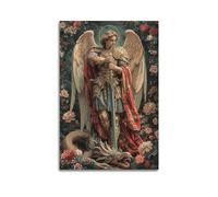 LKUHG Poster vintage de l'archange Michael Jésus-Christ - Impression sur toile murale et image d'art moderne pour chambre à coucher - 30 x 45 cm