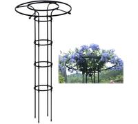 LKUOU Parapluie obélisque Jardin Escalade Plante Support,métal Plantes en Pot intérieur extérieur Fleurs légumes Fruits Vigne Support (Color : Black, Size : 210/80.7in)