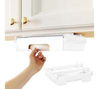 LKUOU Supports d'assiettes en papier de 10 pouces, distributeur d'assiettes en papier, distributeur d'assiettes jetables sous l'armoire, organisateur d'assiettes (Color : White)