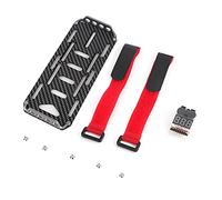 LKUREASDR Plaque de Montage de Batterie en Fibre de Carbone avec testeur de Tension pour Voiture télécommandée SCX10 1/10, Accessoire RC Durable et écologique doté d’Une Alarme de