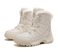 Lkvent Bottes Bottes de neige for femmes, antidérapantes, doublées de fourrure, confortables, for temps froid, à semelle crantée, mi-mollet, style randonnée Neige(Svart,39)