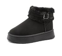 Lkvent Bottes Bottes de neige for femmes, bottines d'hiver antidérapantes, imperméables et chaudes, doublées de fausse fourrure for un confort optimal. Neige(Svart,36)