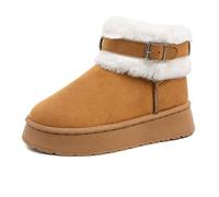 Lkvent Bottes Bottes de neige for femmes, bottines d'hiver antidérapantes, imperméables et chaudes, doublées de fausse fourrure for un confort optimal. Neige(Brown,38)