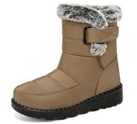 Lkvent Bottes Bottes de neige imperméables et chaudes, doublées de peluche, mi-mollet, avec semelle extérieure antidérapante for temps froid. Neige(Coffee,38)