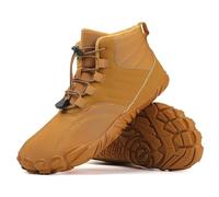 Lkvent Bottes Chaussures minimalistes for hommes et femmes, bout large, style cross-training hivernal, semelle plate, bottes en coton, baskets Neige(Geel,42)