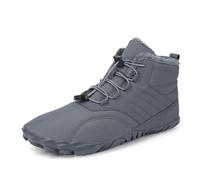 Lkvent Bottes Chaussures minimalistes for hommes et femmes, bout large, style cross-training hivernal, semelle plate, bottes en coton, baskets Neige(Grey,39)