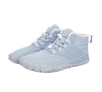 Lkvent Bottes Chaussures minimalistes for hommes et femmes, bout large, style cross-training hivernal, semelle plate, bottes en coton, baskets Neige(Light Blue,46 EU)