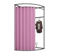 Lkvent Cabine essayage Cabine d'essayage Mobile au Sol cloison d'angle en Fer Compatible with vestiaire Protection de la Vie privée Facile à Assembler Faire du Shopping Tente de Douche(Pink A,L)