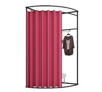 Lkvent Cabine essayage Cabine d'essayage Mobile au Sol cloison d'angle en Fer Compatible with vestiaire Protection de la Vie privée Facile à Assembler Faire du Shopping Tente de Douche(Wine Red,L)