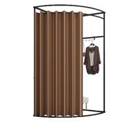 Lkvent Cabine essayage Cabine d'essayage Mobile au Sol cloison d'angle en Fer Compatible with vestiaire Protection de la Vie privée Facile à Assembler Faire du Shopping Tente de Douche(Brown A,L)