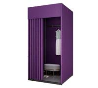 Lkvent Cabine essayage Cabine d'essayage Mobile, Cabine d'essayage Pliable et Portable avec Rideau d'ombrage, Bases Stables for vestiaires Tente de Douche(Lila,80x80x200cm)