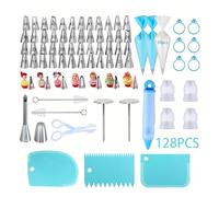 Lkvent décorer Ensemble de 128 Douilles for décoration de gâteaux, 57 Douilles et Outils complets for Un kit de décoration Professionnel à Faire soi-même Durable