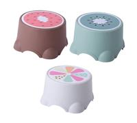 Lkvent escabeau marchepied 3 Pcs Step-Stool Lightweight for Kitchen-Bath Skid-Resistant with Fruit Pattern Non Slip Dining Plastic Stools Petit