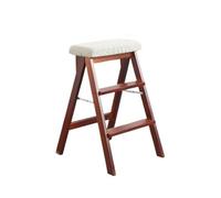 Lkvent escabeau marchepied Escalier en Bois Massif, Tabouret Portable, Chaise échelle, Banc Haut Pliable, adapté à la Cuisine, à la Salle de Bain et au Bureau Petit(Plain)