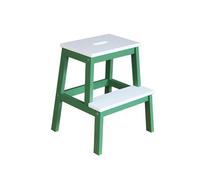 Lkvent escabeau marchepied Tabouret d'escalier en Bois Massif, échelle d'escalade intérieure, Banc à Langer à Double Couche for escalier Haut et Bas, for Usage Domestique Petit(Green+White)